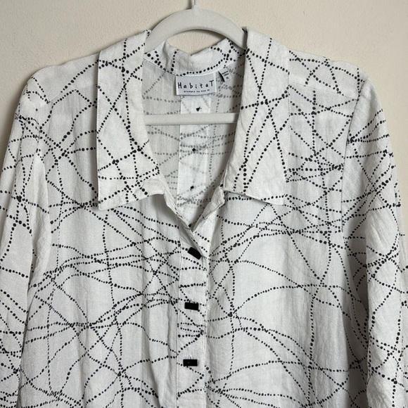 Habitat Button Down Shirt White and Black Size XL - Picture 3 of 7